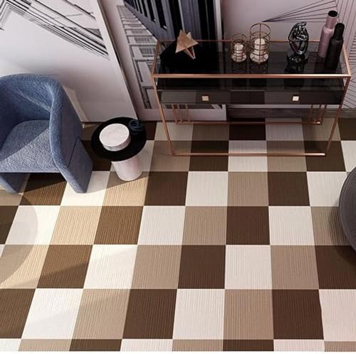 ELzEy Losetas de Alfombra Autoadhesivas, 1 Uds., 30x30cm, Alfombra en losetas Autoadhesivas, alfombras despegables y pegadas, Empalme de Tres Colores, Antideslizante(Light Grey)