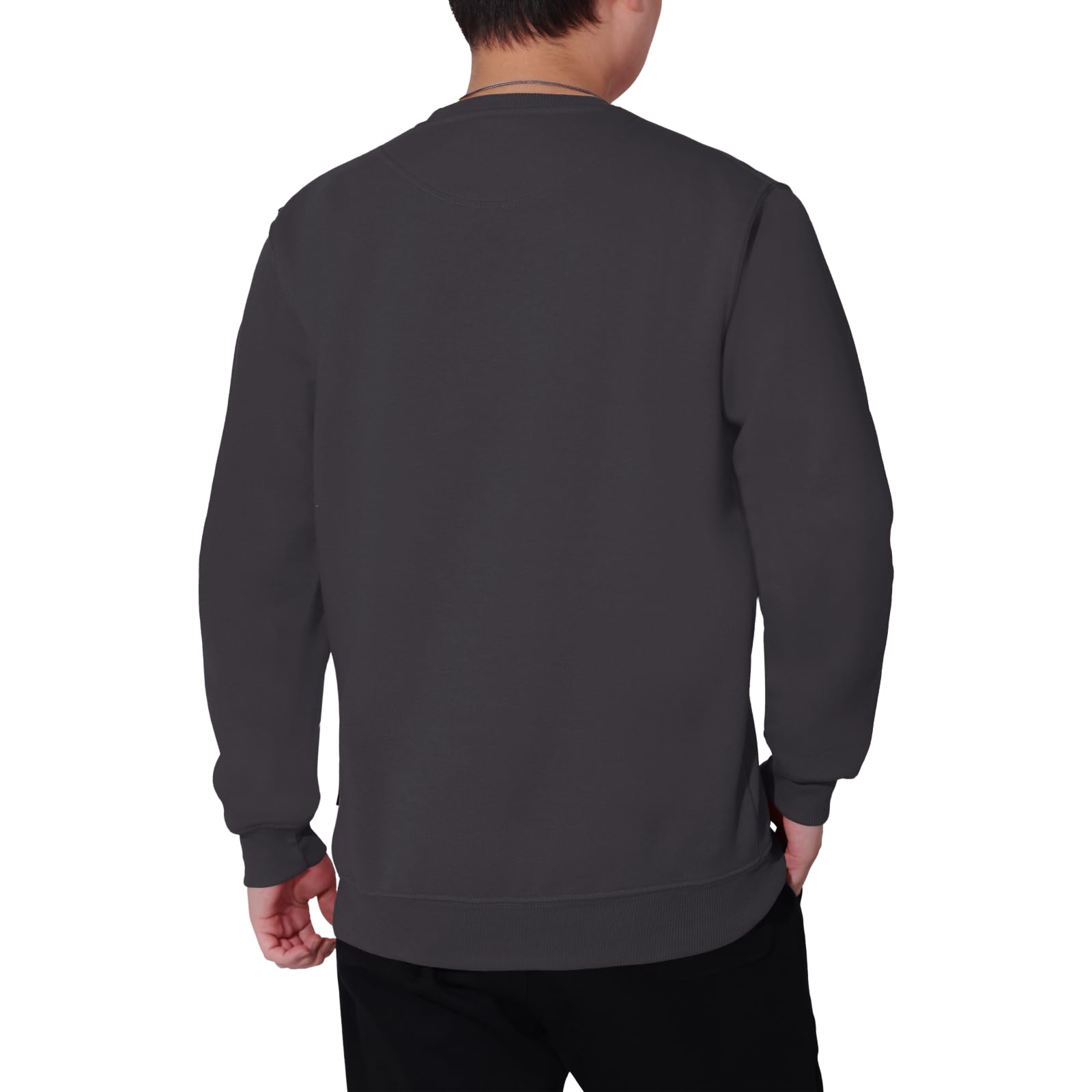 WORK IDEA Men's Round Neck Sweatshirt, Workwear, Basic Pullover for Men - 4