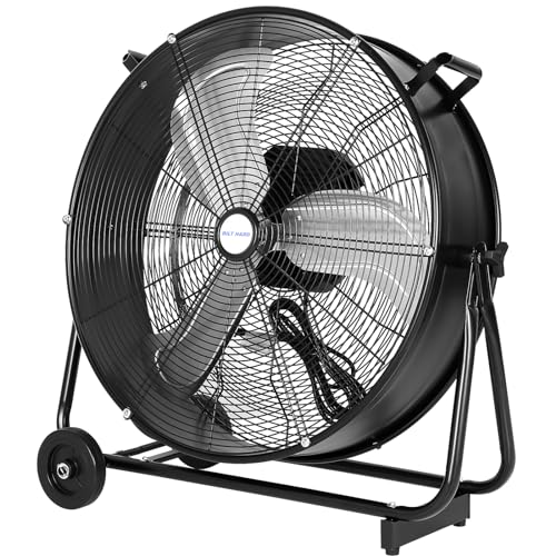 BILT HARD 24' Ultra Quiet Variable Speed High Velocity Drum Fan, DC Motor, 7800 CFM Industrial Heavy...
