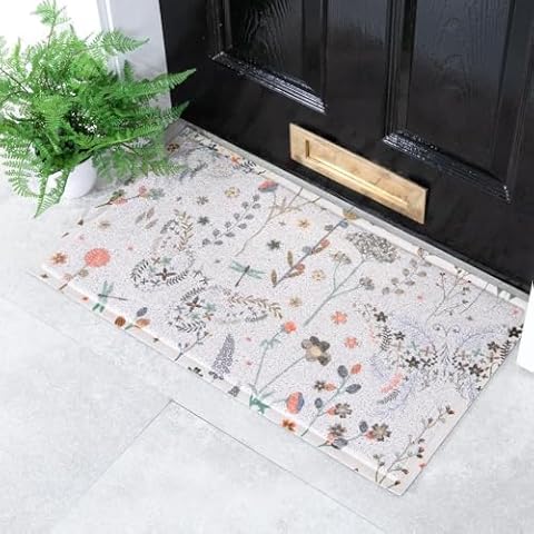 Artsy Mats Butterfly Floral Weatherproof Doormat Cover