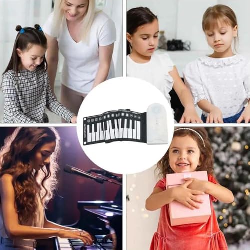 Piano enroulable à 49 touches avec sac de transport, piano électronique portable rechargeable amélioré, haut-parleurs 2 W, piano de voyage, clavier de piano de musique numérique avec enregistrement - Les Beatles, Paul McCartney, John Lennon, RIngo Starr, George Harrison Piano enroulable à 49 touches avec sac de transport, piano électronique portable rechargeable amélioré, haut-parleurs 2 W, piano de voyage, clavier de piano de musique numérique avec enregistrement – Image 5