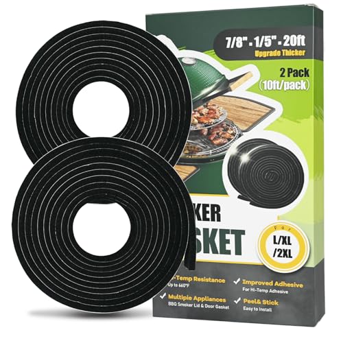 Upgrade Thick Replacement Gasket Fit for Big Green Egg Large/XL/XXL - 2-Pack x 10 FT, 7/8