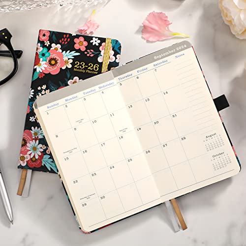 2023-2026 Pocket Planner/Calendar - 3 Year Monthly Planner From July 2023 - June 2026, 6.3" X 3.8", Monthly Pocket Calendar With 61 Notes Pages And Back Pocket, Pen Loop, Elastic Closure #TOP5