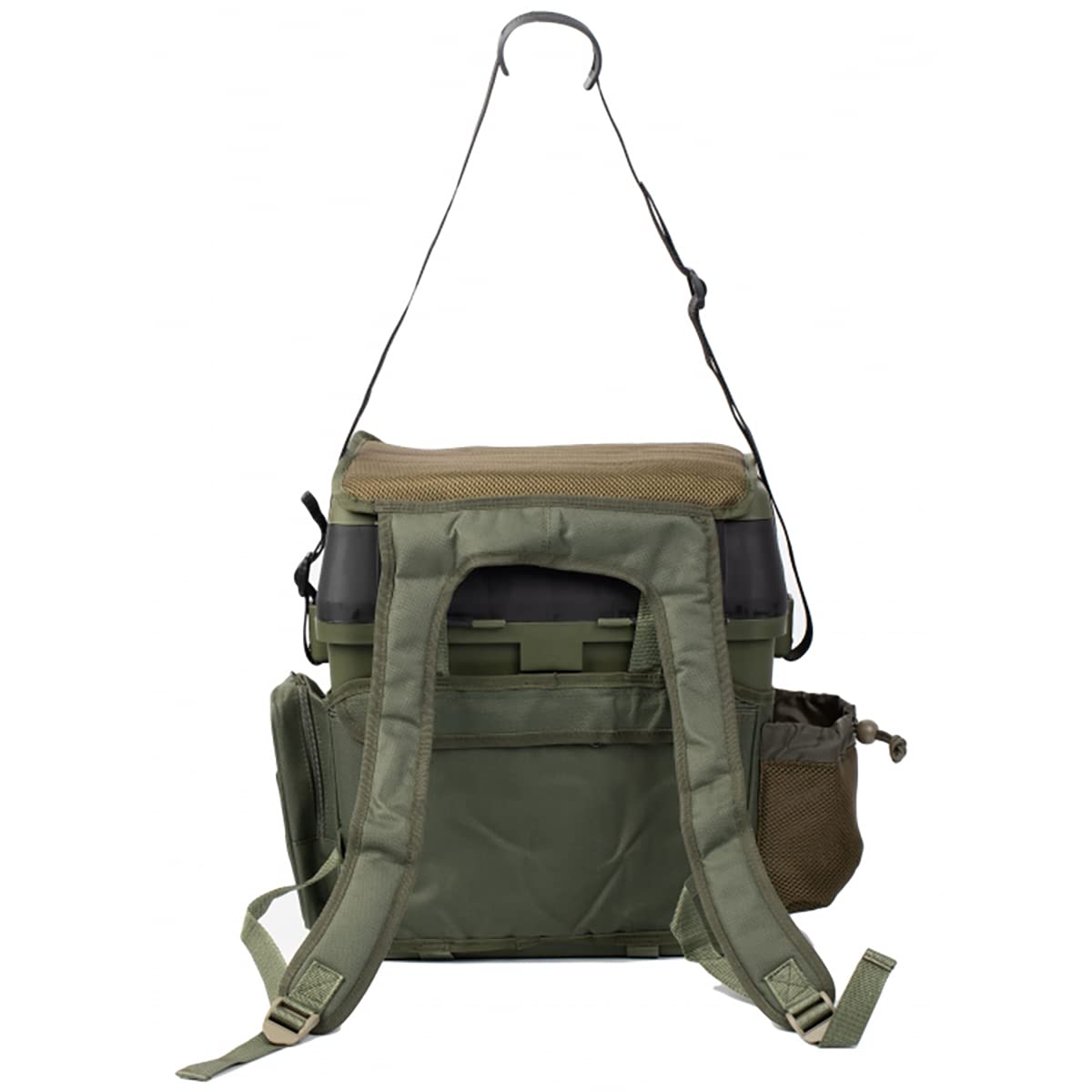 NECO® Sac à dos et siège de pêche tout-en-un, Accessoire de pêche, Sacoche spacieuse avec 4 boîtes à appâts et 4 poches