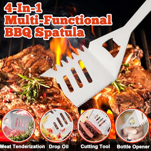 Nxpz Set Barbecue 34 Pezzi, Utensili Da Barbecue In Acciaio Inox, Accessori Da Grill, Con Borsa Di Archiviazione E Tappetini, Regalo Per Uomini, Per Campeggio E Feste All'aperto - 2