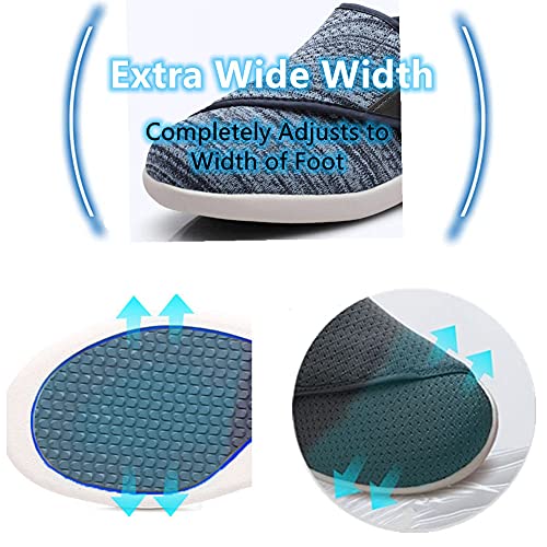 Women's Diabetic Shoes Extra Wide Comfortable Adjustable with Non-Slip Air Cushion Bottom for Elderly Swollen Feet Edema4