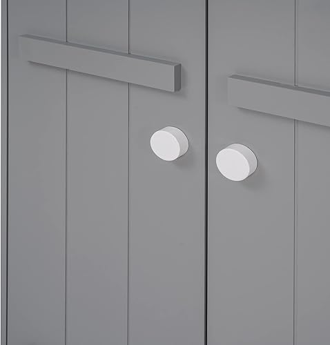 Miniatura 5 de Bituman Armario moderno de madera con barra para colgar, armario de madera para dormitorio con 2 puertas, estante de almacenamiento colgante para