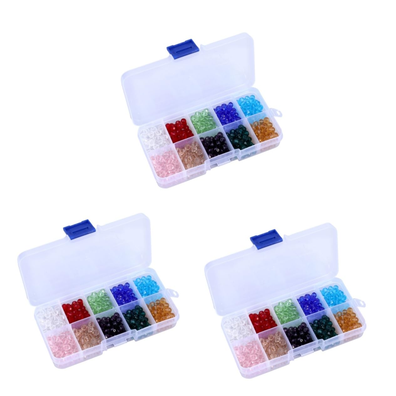 VILLCASE 1500piezas Abalorios De Cristal Briolette De Perfectos Para Fabricación De Joyas y Manualidades Con Caja De Almacenamiento