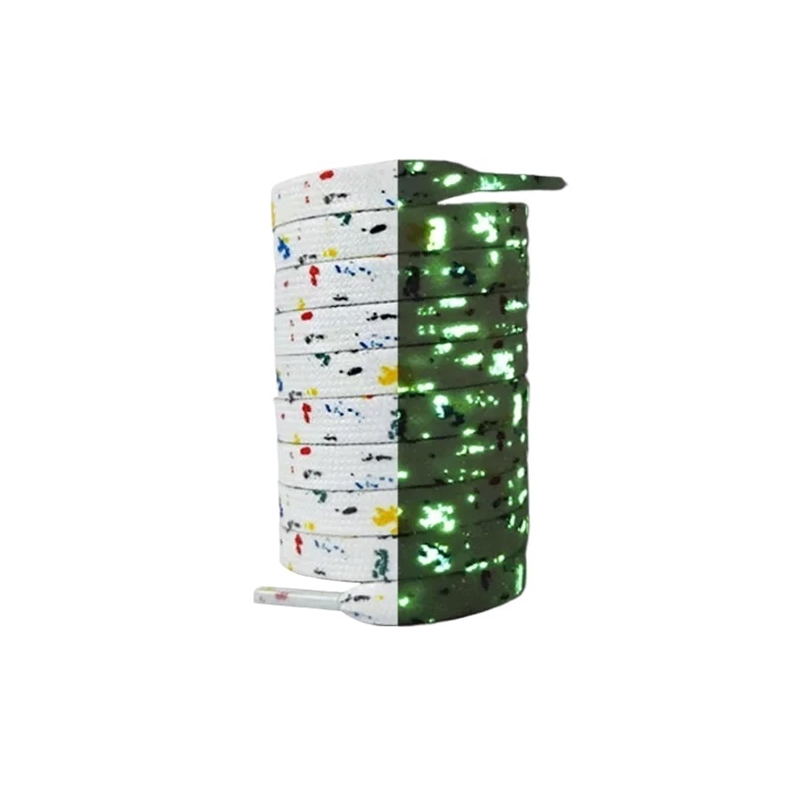 5 Paar flache, fluoreszierende, leuchtende Schnürsenkel for Turnschuhe, im Dunkeln leuchtender Druck, Cashew-Blumen-Spritzer-Tinte FüR Erwachsene