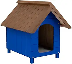 Casa Casinha De Cachorro em Madeira Pintada Média N3 (Azul)