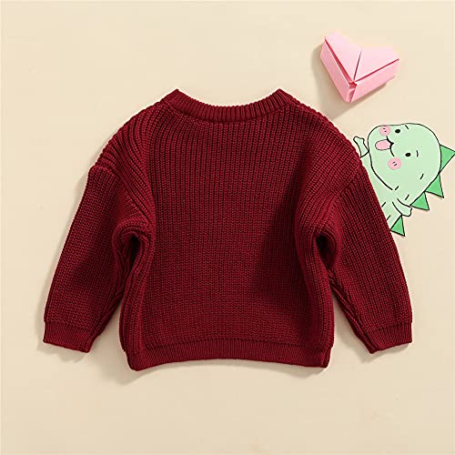 Image of Afunbaby Baby Girl Boy Knit Sweater Blouse Pullover Sweatshirt Warm Crewneck Long Sleeve Tops for Infant Toddler