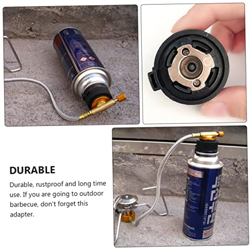 Sosoport Stove Connector Head for Outdoor Camping Split Gas Furnace Adapter Easy Install Compatible with Straight and Flat Tank No Gas Leakage Durable Fixing Screw Selection Random Color3
