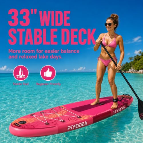 Image of Inflatable Stand Up Paddle Board, Wide Stable SUP Accessories