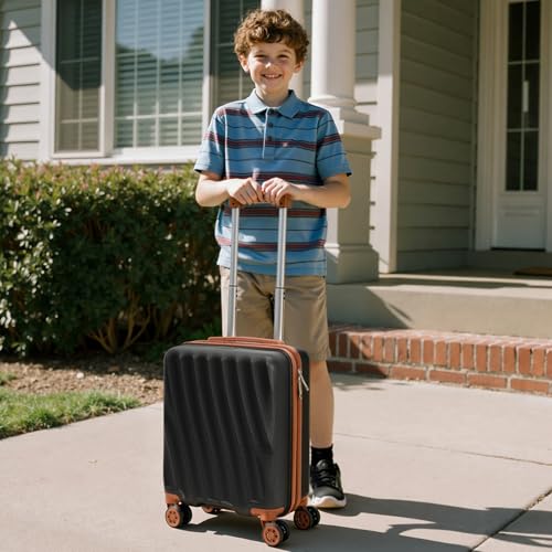 Image of Luggage Sets 6 Piece Suitcases with Wheels,ABS Hard Case Suitcases with Spinner Wheels,Durable Travel Luggage with Combination Lock (Black, 6 Piece Set 16 inch /20 inch /24 inch /28 inch)