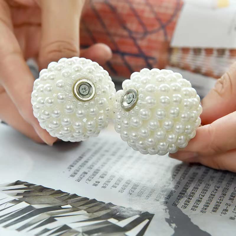 TopHomer 2 fasce magnetiche per tende, tessute a mano in cotone, fibbia magnetica con gancio per tende in legno, decorazione per casa e ufficio (Blanc