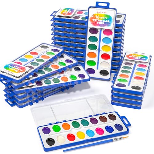 Shuttle Art SA WCP16-24 16 Colors Watercolor Paint Set Bulk cover