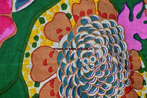 Image of Indian Hand-Block Printed Jaipuri Print Tropical Paisley Floral Ethnic Sanganer Kurti Print Cotton Fabric (Green Tropical, 20 Yards)