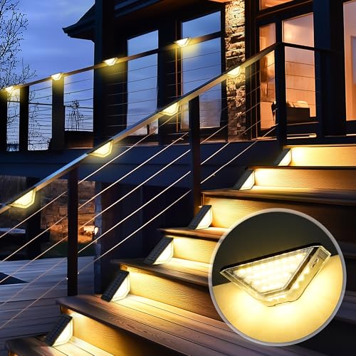 Solpex Solarlampen für Außen Garten, 33 LEDs Solar-Stufenleuchten, Wasserdichte Treppenleuchten Solarleuchten für den Außenbereich, Gartenbeleuchtung für Treppen, Stufen, Terrassen(6Stück, Warmweiß) Solpex Solarlampen für Außen Garten, 33 LEDs Solar-Stufenleuchten, Wasserdichte Treppenleuchten Solarleuchten für den Außenbereich, Gartenbeleuchtung für Treppen, Stufen, Terrassen(6Stück, Warmweiß)