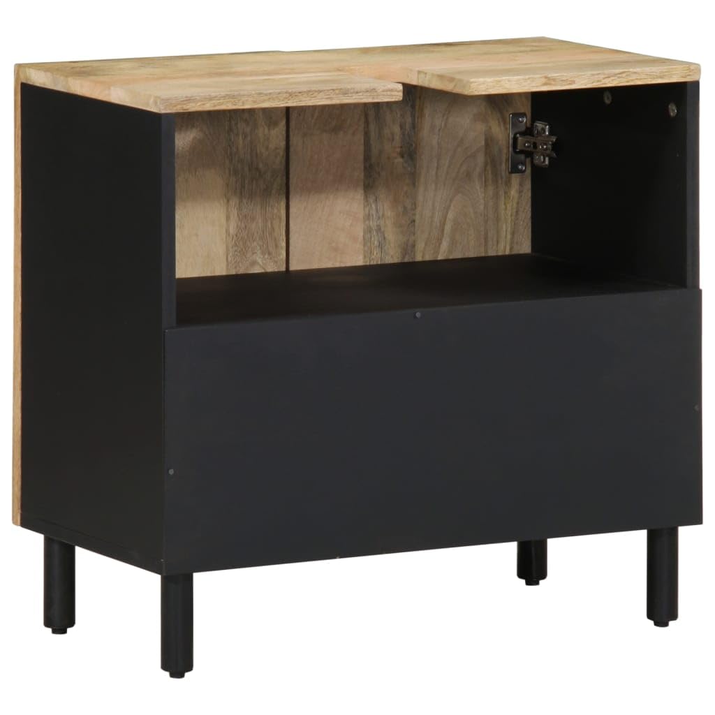 Mobile sottolavabo nero 62 x 33 x 58 cm in legno di mango massiccio