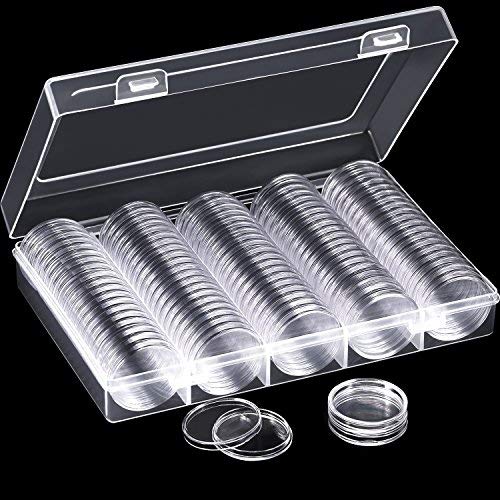 Coin Capsules Round Plastic Coin Holder Case with Storage Organizer Box