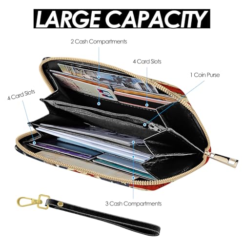 Mens Wallet, American Flag Eagle Wristlet Wallet For Men, Independence Day Card Holder Purse With Zipper, Birthday Christmas Graduation Independence Day Gifts For Men, Office Daily Purse4