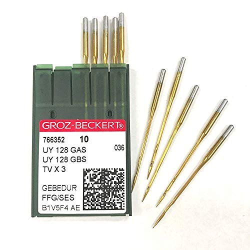 Amazon.com: 10 Pk. Groz-Beckert UYX128GAS TVX3 Titanium FFG/SES