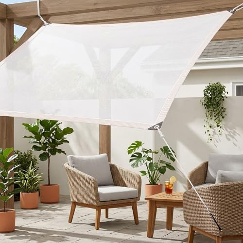 Red de sombra UV impermeable blanca para crear espacios frescos en el jardín 3
