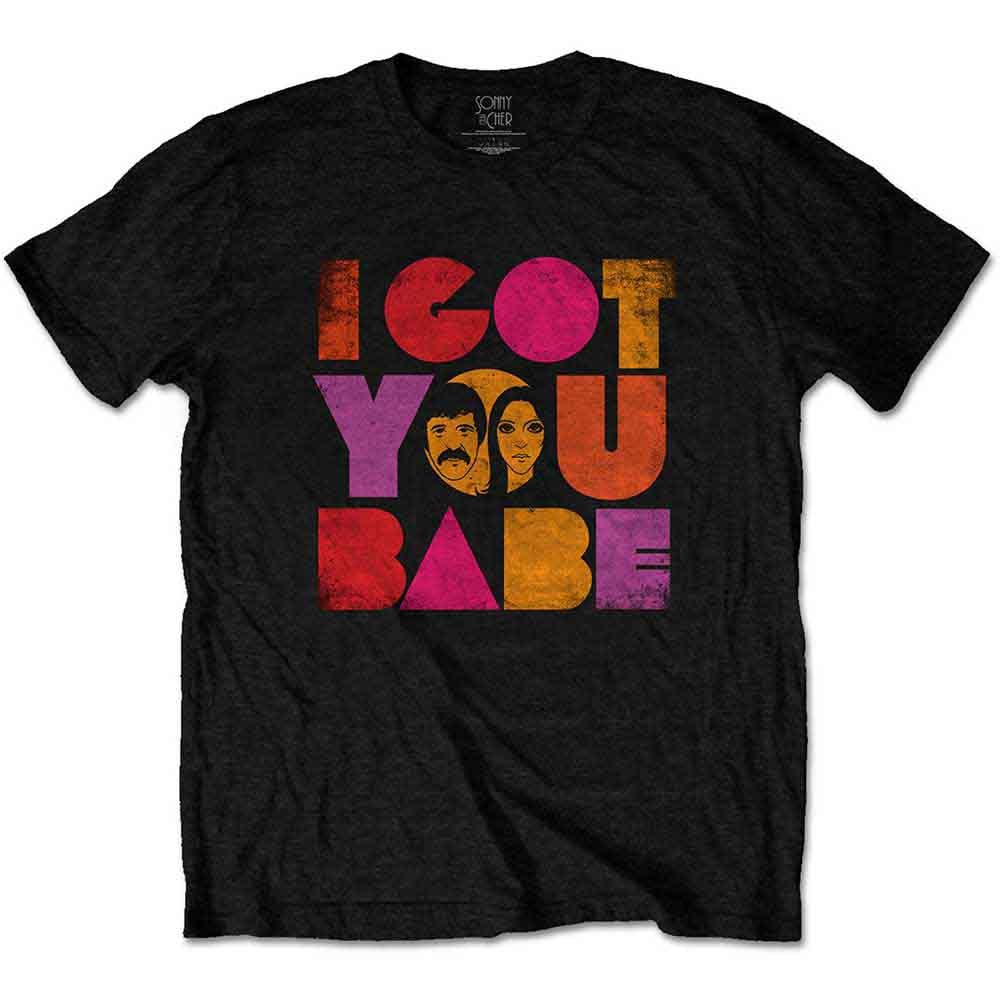 Sonny & Cher T Shirt I Got You Babe Official Mens Black L