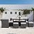 KIGOTY Patio Furniture Set?7 Pieces Outdoor Patio Furniture with Dining Table, Patio Table and Chairs Set, Wicker Patio Conversation Sofa Set with Ottoman (Grey-Light Grey, 7 PCS-B)