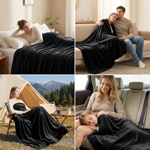 CozyLux Kuscheldecke Flauschig Decke 150x200 cm Schwarz – Ansicht 5
