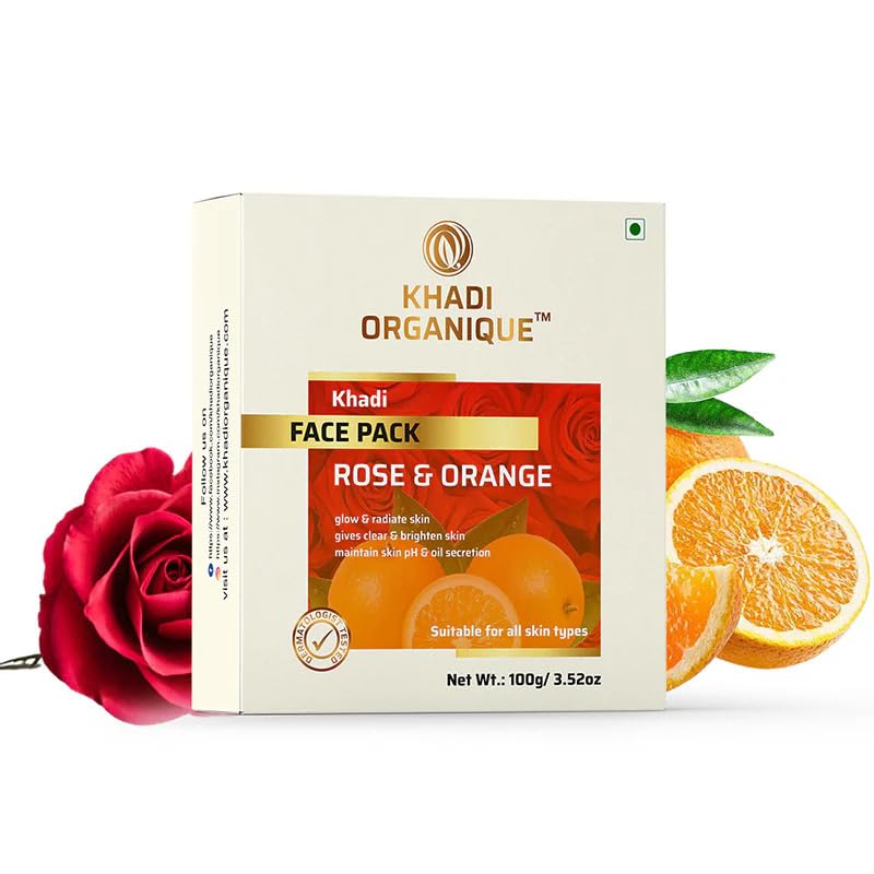 Khadi-Organique. Rose and Orange Face Pack -100g/3.52oz
