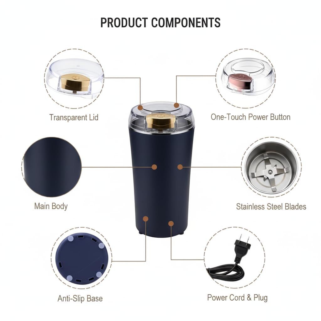 Mini Portable Coffee Grinder - Stainless Steel -5