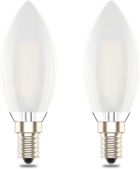 E14 Dimmable Led Candle Bulb,C35 SES Small Edison Screw,4w Equivalent 40w, Warm White 2700K,Pack of 2