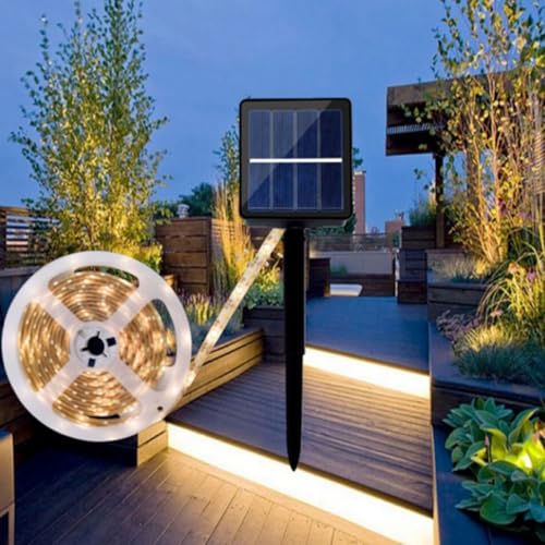 Tira LED solar Hemobllo 3500K luz cálida para jardín miniatura 4
