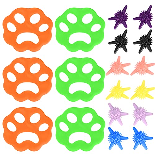 6 Piezas Removedora de Pelo para Mascotas con 12 Bolas de Lavandería, Bola de Limpieza de Ropa, Lavandería Mascota Removedor, Depiladora de Mascotas, Quitapelos Mascotas Cover