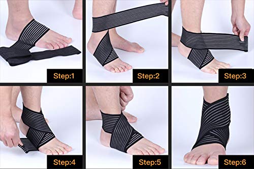 Ankle Support Brace 4Pack, Ankle Guards Adjustable Compression Ankle Braces for Sports Protection, Compression Knee Elbow Wrist Ankle Hand Support Wrap - Image 4
