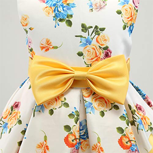 CMMCHAAH 2-9 Years Flower Girls Dresses Toddler Floral Print Dress4