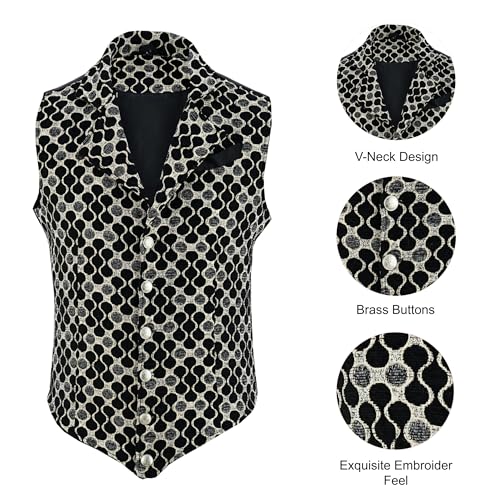 Darkrock Mens Victorian Suit Vest Steampunk Gothic Waistcoat/USA2