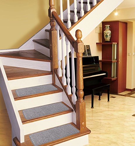 Seloom Non Slip Stair Treads Carpet For Wooden Steps Indoor Set Of 13 Stair Rugs Covers Mats, (Grey,25.5 9.5 Inch) #TOP5