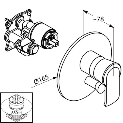 Joop 55650H775 Unterputz Wannenfüll und Brause Einhandmischer 