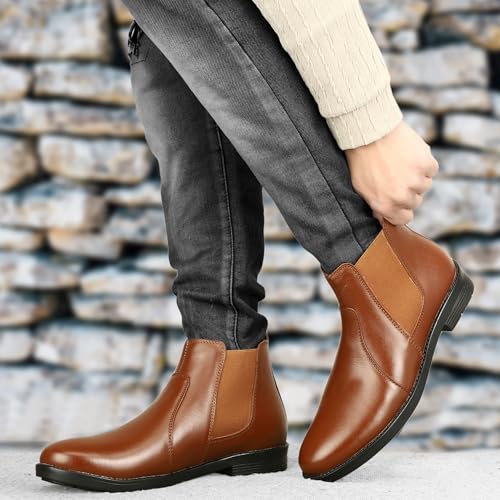Image of Leatherful Chelsea boots for Men | Full Grain Leather | Genuine Leather | Smart Casual | Office, Party