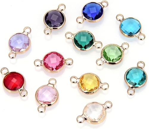 5 juegos de eslabones de conector de piedra natal mixta de grado A de Adabele de 0.315 pulgadas (0.315 in), cuentas de cristal austriaco chapadas en disponible en Yaxa El Salvador