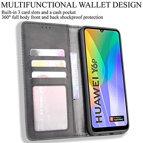 HualuBro Cover per Huawei Y6p, Flip Cover a Libro