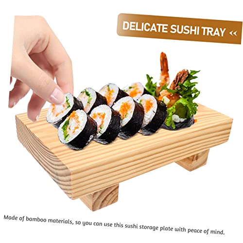 Bandeja para Sushi de Bambú PRETYZOOM miniatura 7