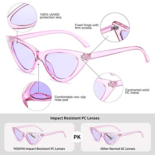 Image of Retro Vintage Narrow Cat Eye Sunglasses for Women Clout Goggles Plastic Frame