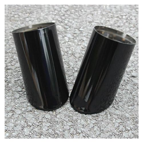 排気管 2 個カーアクセサリー排気先端マフラーパイプカバー A3 8V 8P A4 B8 A1 Q5 A5用(ブラック)