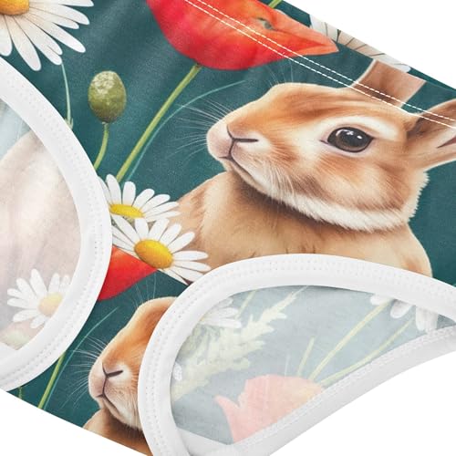 Brown Rabbit Colorful Wildflowers Girls Underwear Toddler 2t Cotton Panties Little Girl Flower Briefs Underpants4