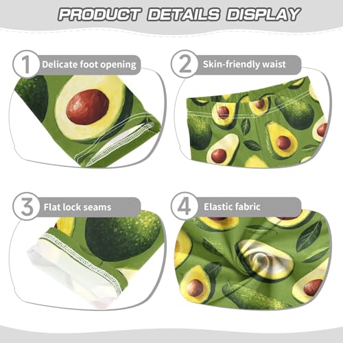 Girls Leggings Fruit Avocado Leaves Green Soft Toddler Leggings for Girls Kids Pants Size 4T-10T3