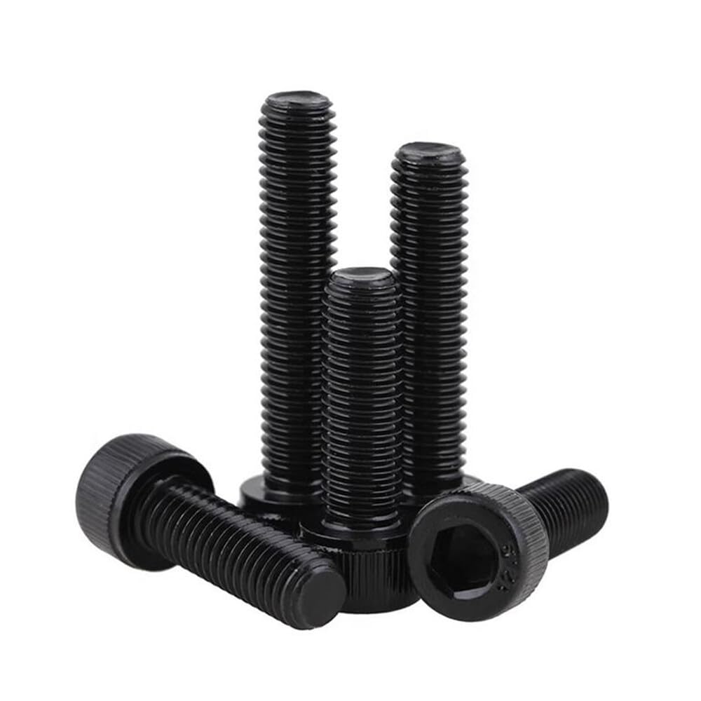 Tornillo hexagonal negro de acero 12,9, rosca izquierda M4/M5/M6/M8/M10 (M5-0,8 x 50 mm, 50 unidades)