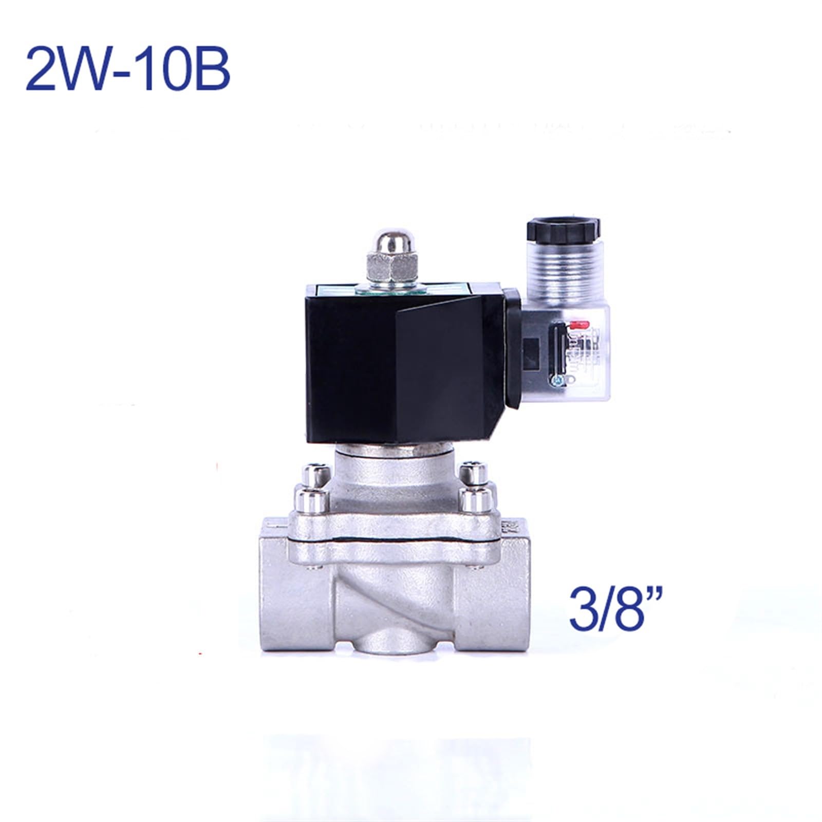 DN10 3/8 pulgadas 12 V 110 220 24 agua gas electroválvula para acero inoxidable 1 pieza (12vdc-viton-seal, NPT)